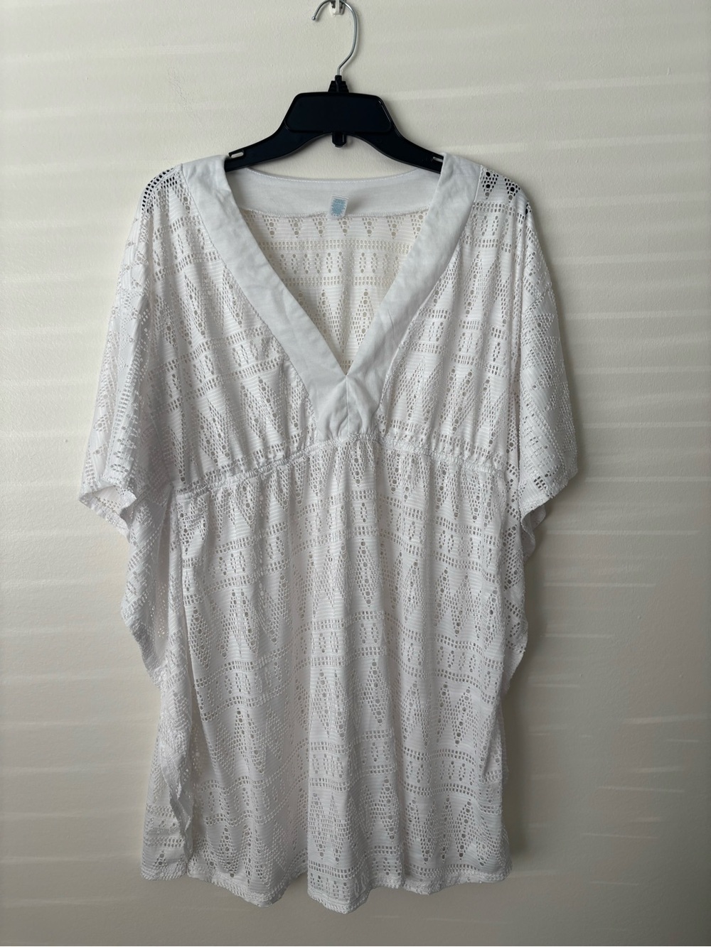 White V-Neck Swim cover up